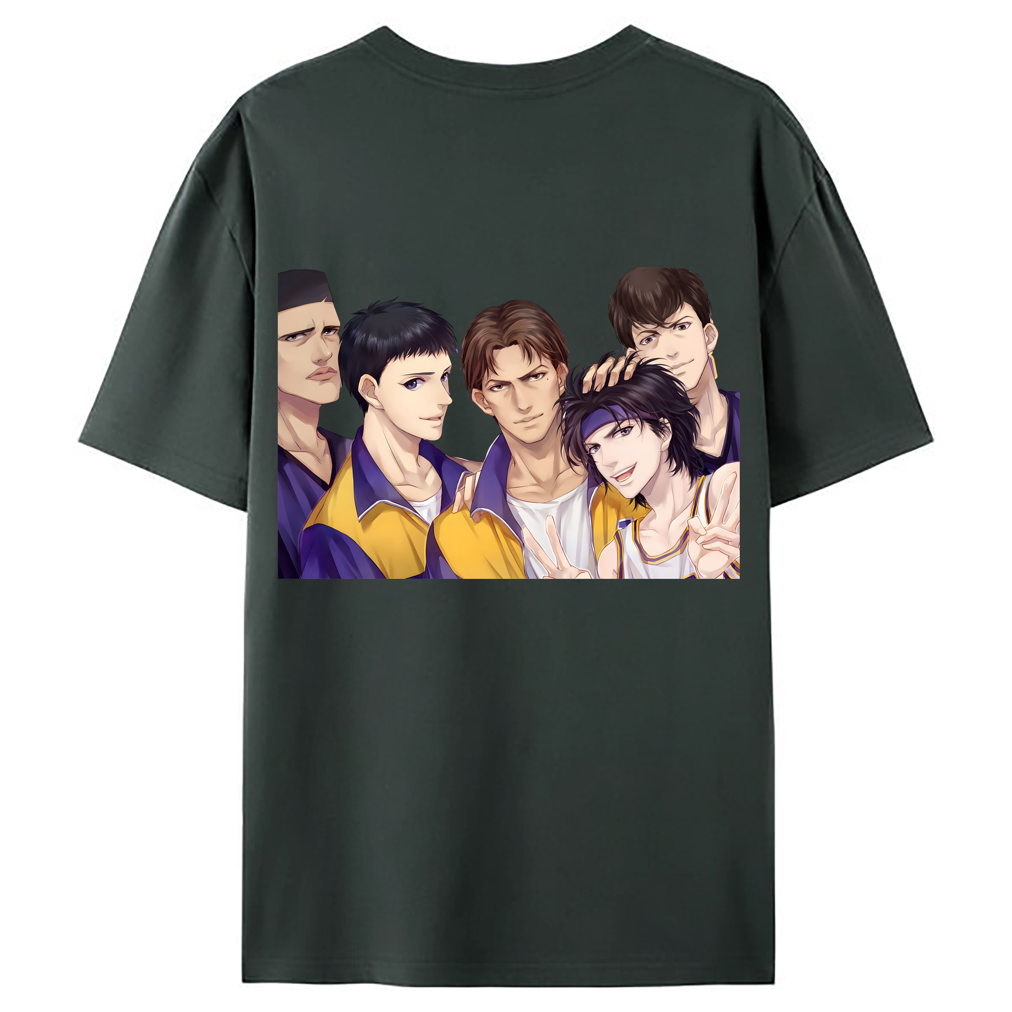 （画像用） SLAM DUNK／スラムダンク 綿100％ メンズ半袖Tシャツ（バックプリント） 通気性